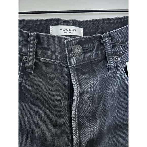Moussy Vintage Detroit Wide Straight Leg Black Jeans NWT Size 27 - Picture 9 of 15